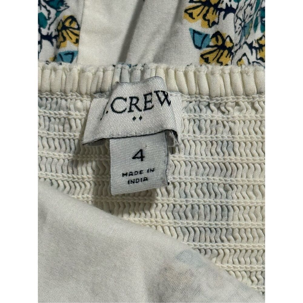 J. Crew Factory Cream Midi Dress with Blue Floral Print - Picture 3 of 14